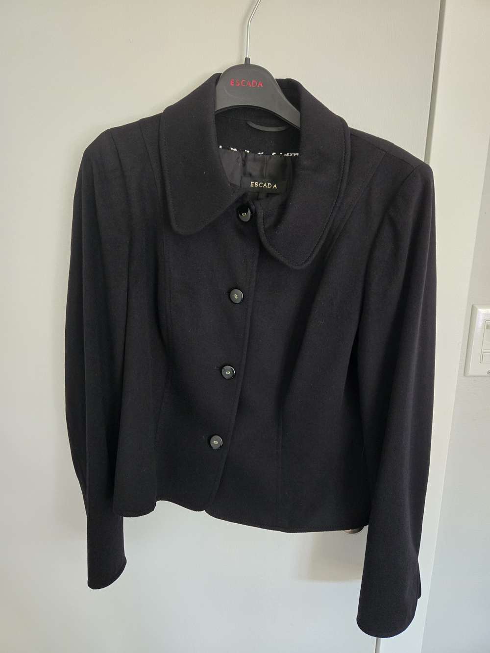 Escada Black Cashmere Button Jacket